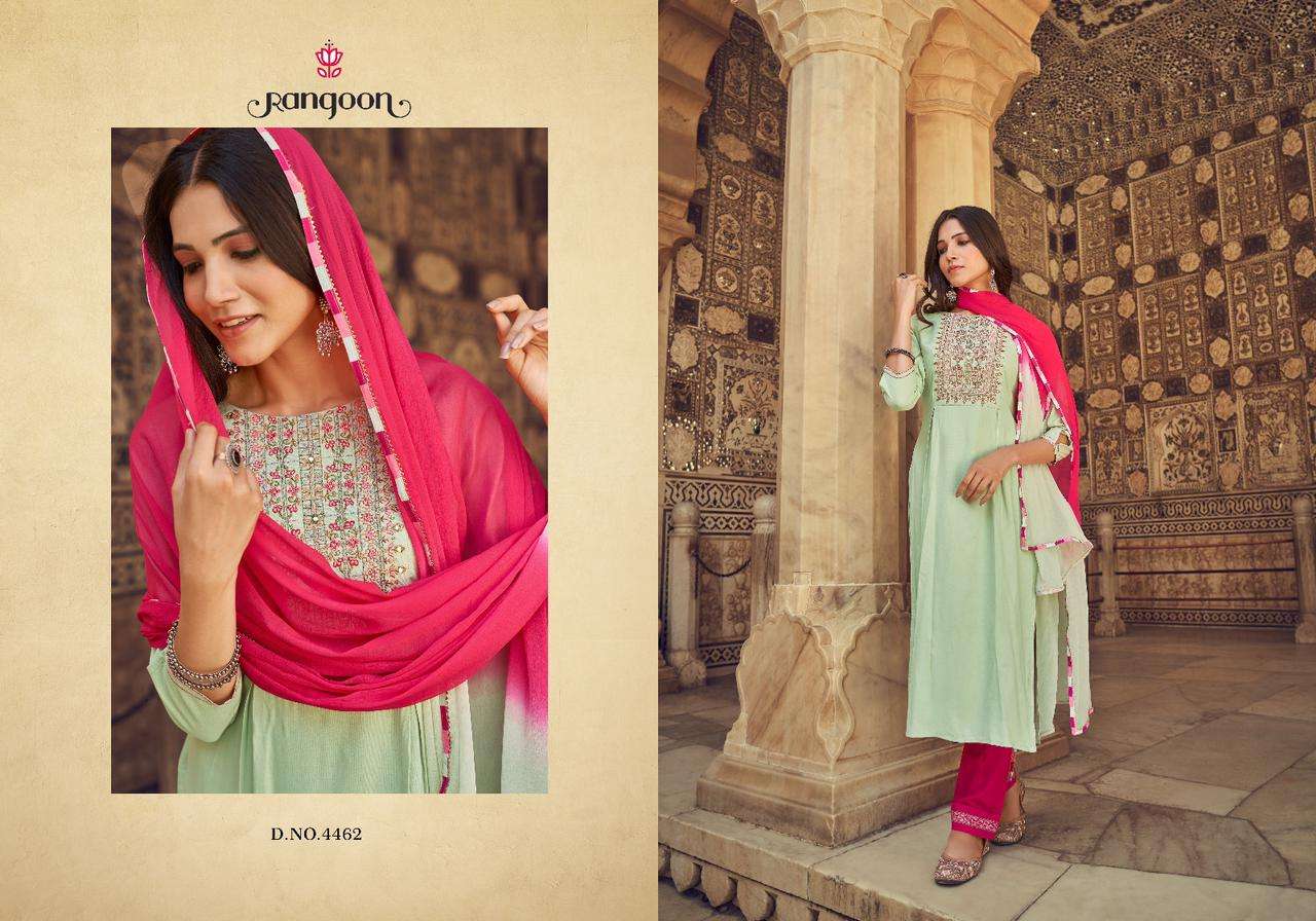 Catwalk Vol-5 By Rangoon 4461 To 4466 Series Designer Festive Suits Beautiful Fancy Stylish Colorful Party Wear & Occasional Wear Heavy Rayon Dresses At Wholesale Price