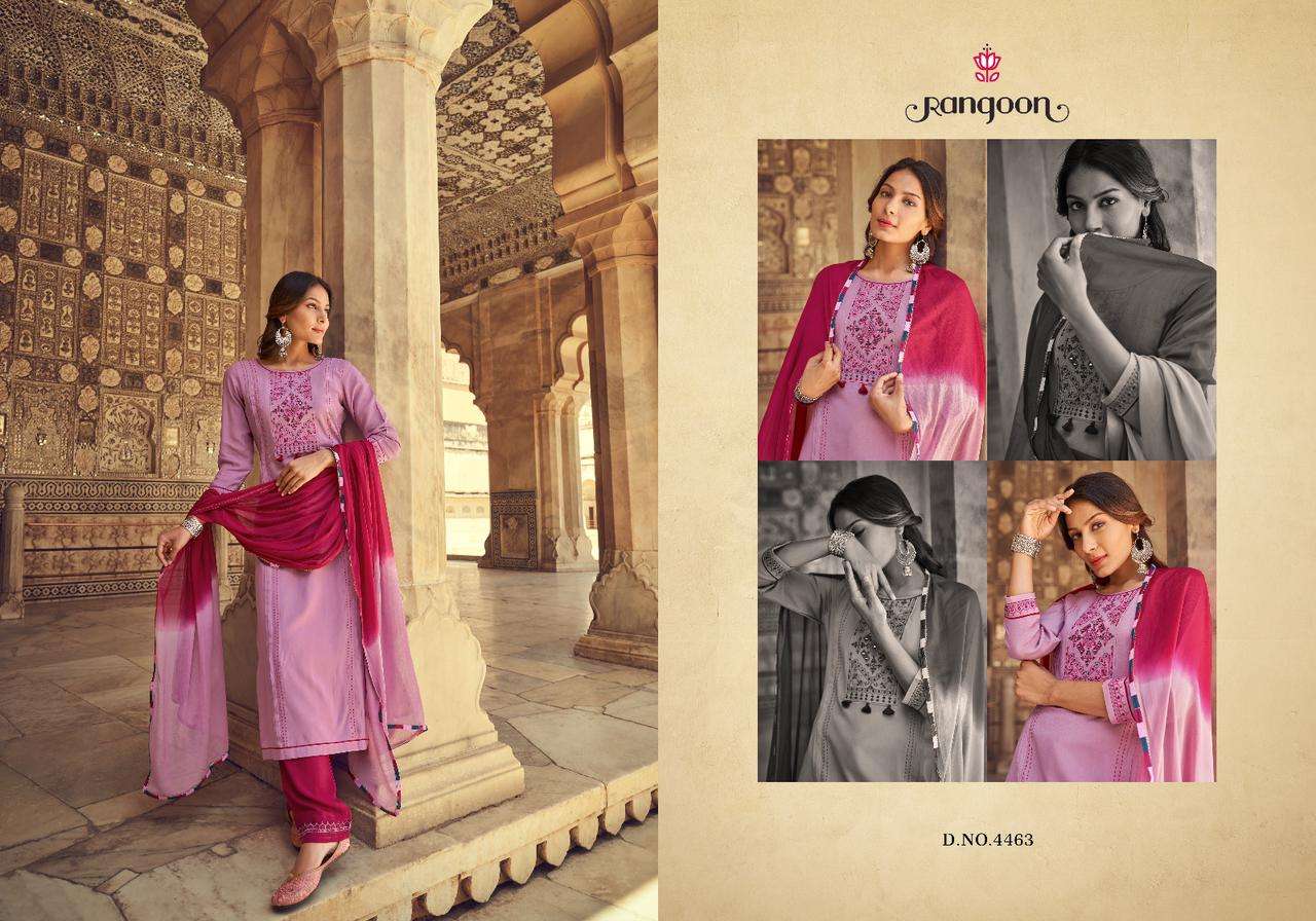 Catwalk Vol-5 By Rangoon 4461 To 4466 Series Designer Festive Suits Beautiful Fancy Stylish Colorful Party Wear & Occasional Wear Heavy Rayon Dresses At Wholesale Price