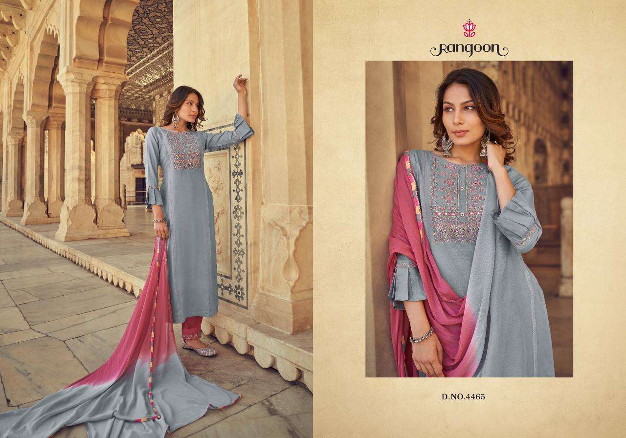 Catwalk Vol-5 By Rangoon 4461 To 4466 Series Designer Festive Suits Beautiful Fancy Stylish Colorful Party Wear & Occasional Wear Heavy Rayon Dresses At Wholesale Price