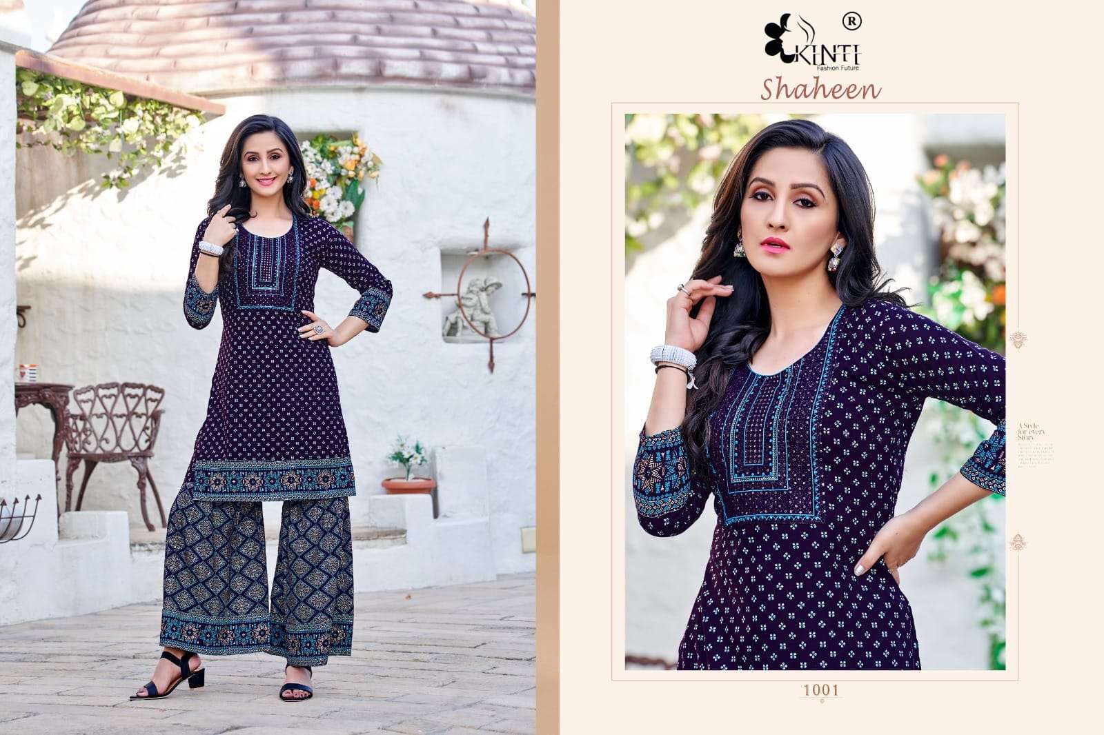 Shaheen By Kinti 1001 To 1006 Series Beautiful Stylish Fancy Colorful Casual Wear & Ethnic Wear Rayon With Work Kurtis With Bottom At Wholesale Price