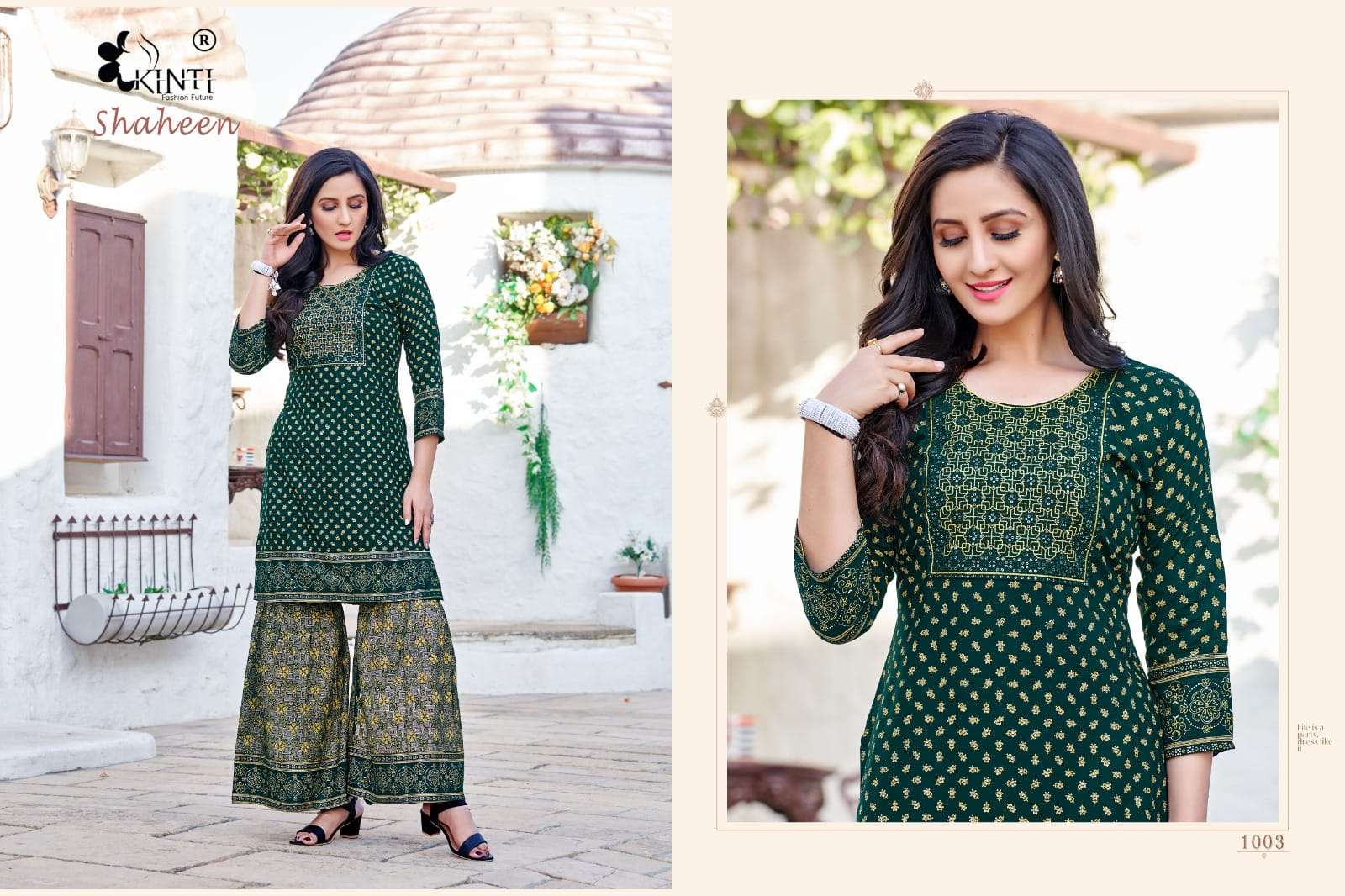Shaheen By Kinti 1001 To 1006 Series Beautiful Stylish Fancy Colorful Casual Wear & Ethnic Wear Rayon With Work Kurtis With Bottom At Wholesale Price