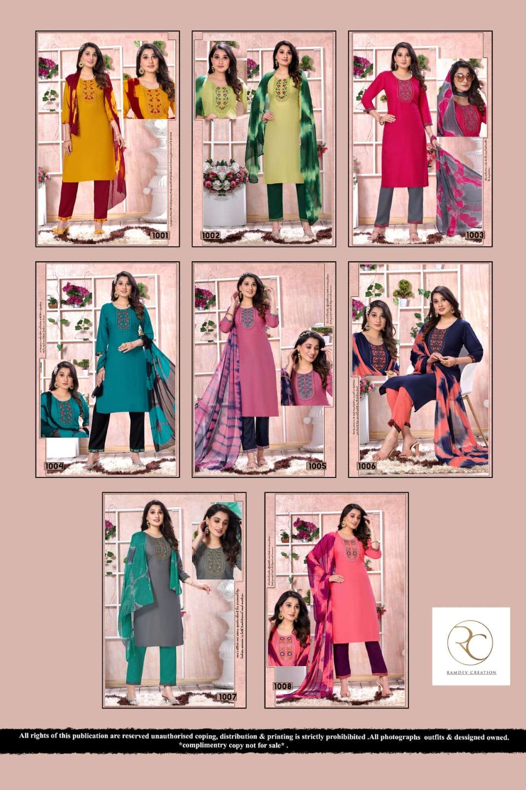 Ladoo Vol-1 By Rc 1001 To 1008 Series Designer Festive Suits Beautiful Fancy Stylish Colorful Party Wear & Occasional Wear Heavy Rayon Dresses At Wholesale Price