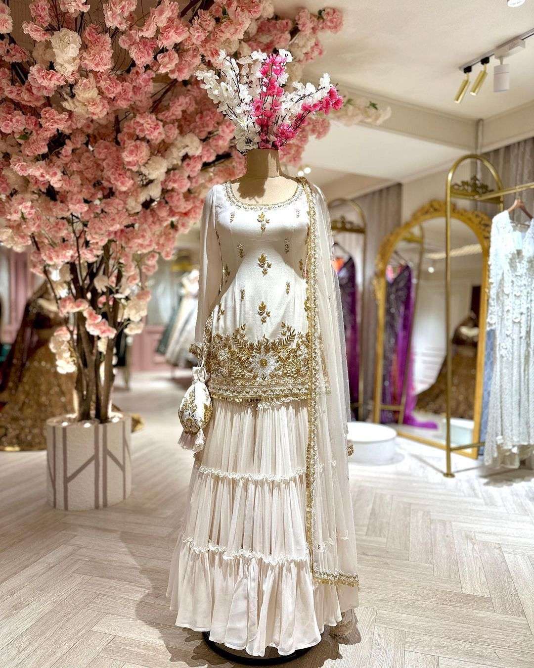 1312 By Fashid Wholesale Kd Beautiful Sharara Suits Colorful Stylish Fancy Casual Wear & Ethnic Wear Faux Georgette Embroidered Dresses At Wholesale Price