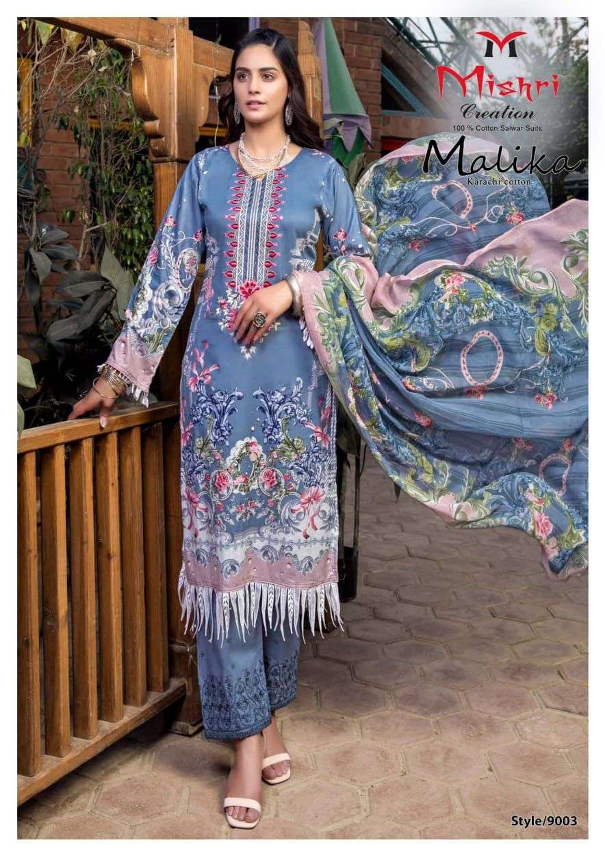 Mallika Vol-9 By Mishri 9001 To 9006 Series Beautiful Stylish Festive Suits Fancy Colorful Casual Wear & Ethnic Wear & Ready To Wear Pure Soft Cotton With Embroidery Dresses At Wholesale Price
