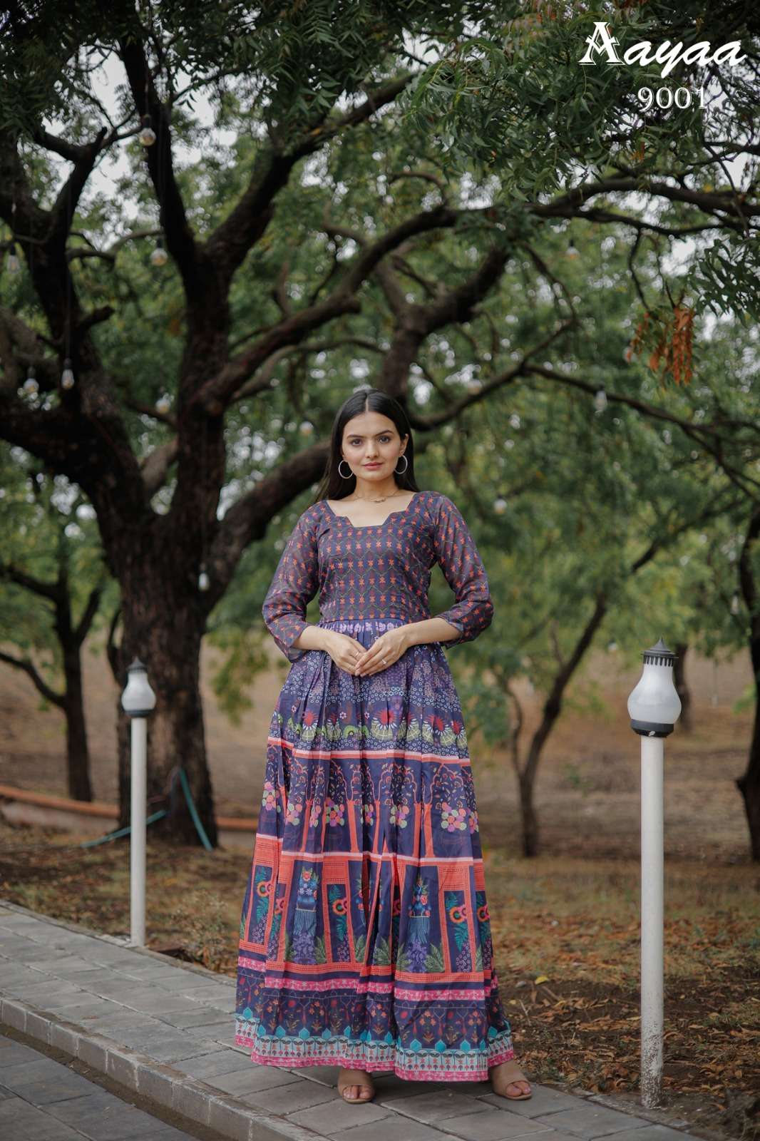 Indigo Blue Handwoven Chanderi Printed Dress Design by Swatti Kapoor at  Pernia's Pop Up Shop 2024