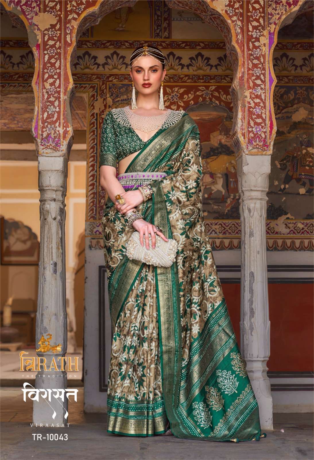 Virasat By Trirath 10043 To 10054 Series Indian Traditional Wear Collection Beautiful Stylish Fancy Colorful Party Wear & Occasional Wear Silk Sarees At Wholesale Price
