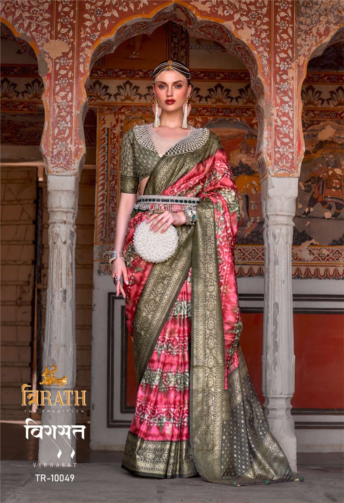 Virasat By Trirath 10043 To 10054 Series Indian Traditional Wear Collection Beautiful Stylish Fancy Colorful Party Wear & Occasional Wear Silk Sarees At Wholesale Price