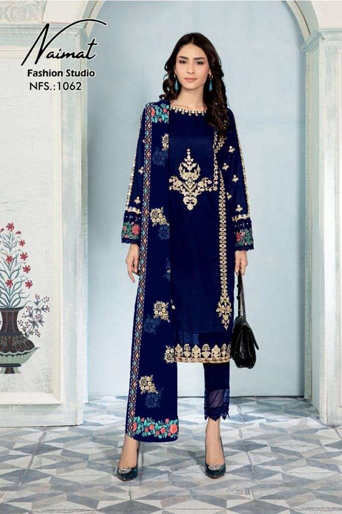 Naimat-1062 Colours By Naimat Fashion Studio 1062-A To 1062-C Series Beautiful Festive Suits Colorful Stylish Fancy Casual Wear & Ethnic Wear Faux Georgette Dresses At Wholesale Price