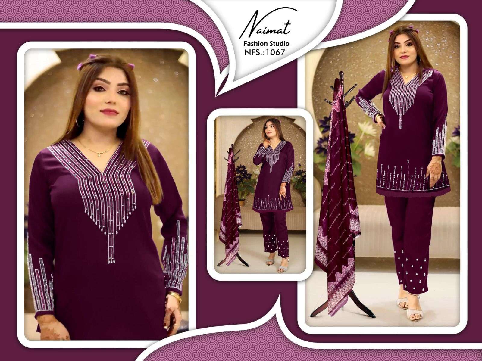Naimat Hit Design 1067 By Naimat Fashion Studio Pakistani Suits Beautiful Fancy Colorful Stylish Party Wear & Occasional Wear Pure Georgette With Embroidery Dresses At Wholesale Price
