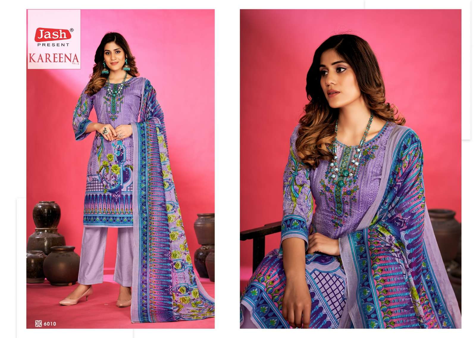 Kareena Vol-6 By Jash 6001 To 6010 Series Beautiful Festival Suits Stylish Fancy Colorful Casual Wear & Ethnic Wear Pure Cotton Dresses At Wholesale Price