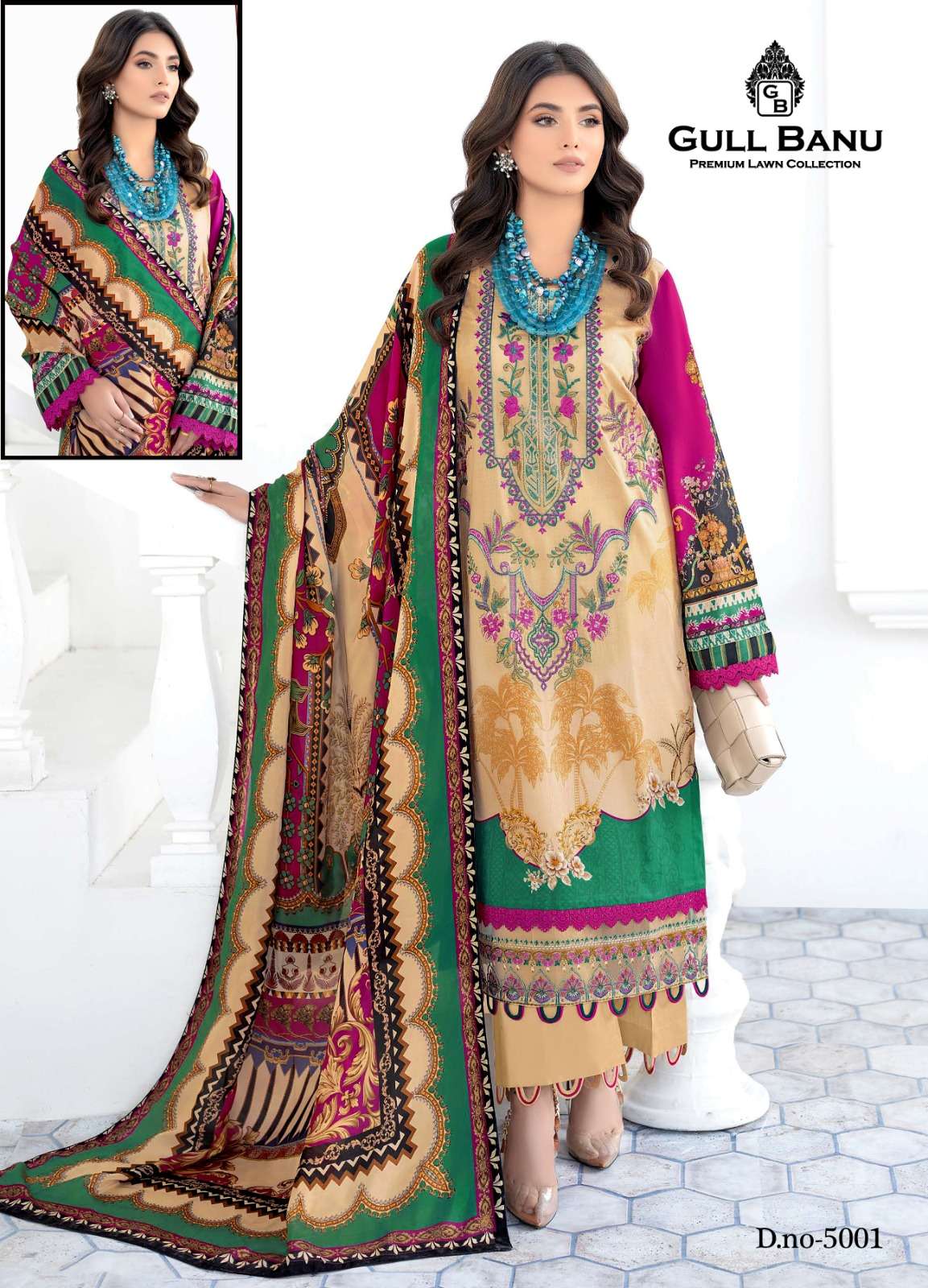 Gull Banu Vol-5 By Gull Aahmed 5001 To 5006 Series Beautiful Festive Suits Colorful Stylish Fancy Casual Wear & Ethnic Wear Pure Lawn Print Dresses At Wholesale Price