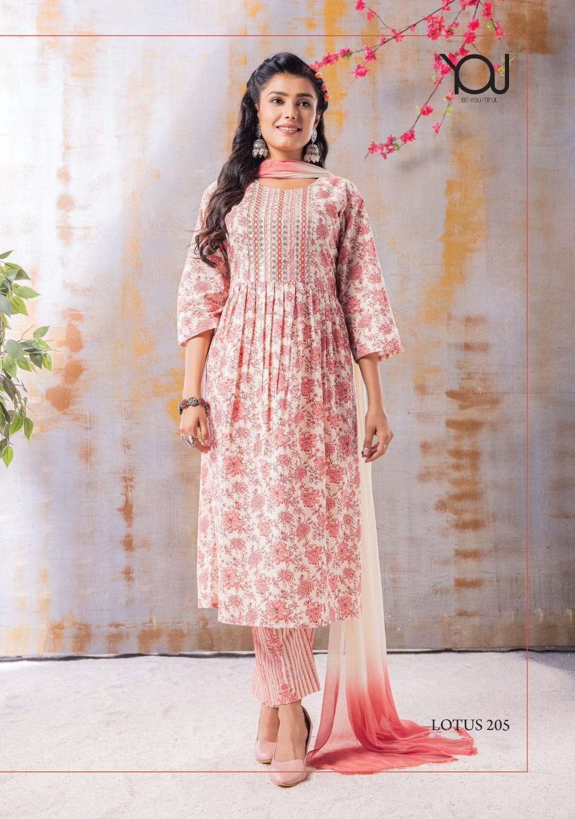 Lotus Vol-2 By You 201 To 205 Series Beautiful Festive Suits Stylish Colorful Fancy Casual Wear & Ethnic Wear Pure Cambric Dresses At Wholesale Price