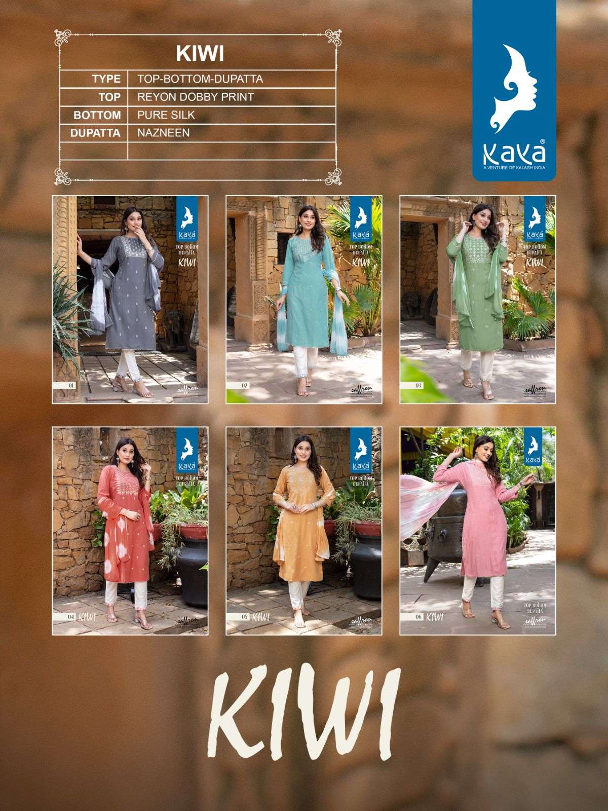 Kiwi By Kaya 01 To 06 Series Beautiful Festive Suits Stylish Colorful Fancy Casual Wear & Ethnic Wear Rayon Print Dresses At Wholesale Price
