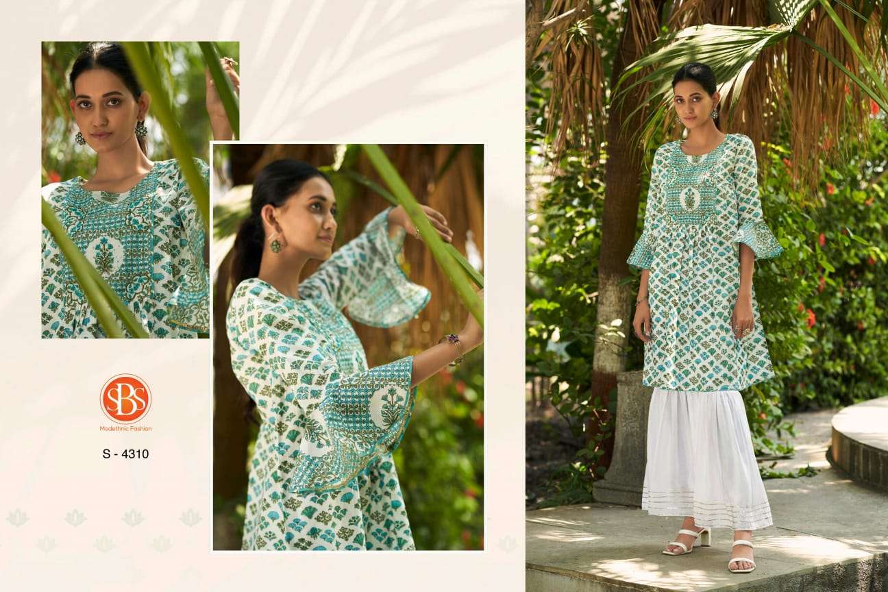 Darshita By Sbs 4310 To 4313 Series Beautiful Stylish Fancy Colorful Casual Wear & Ethnic Wear Cotton Kurtis With Bottom At Wholesale Price