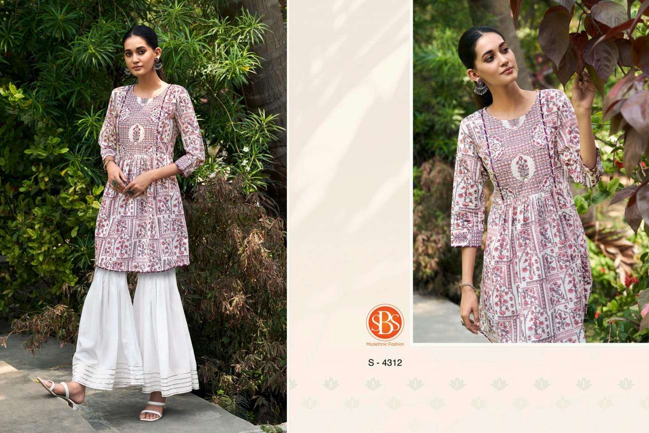 Darshita By Sbs 4310 To 4313 Series Beautiful Stylish Fancy Colorful Casual Wear & Ethnic Wear Cotton Kurtis With Bottom At Wholesale Price