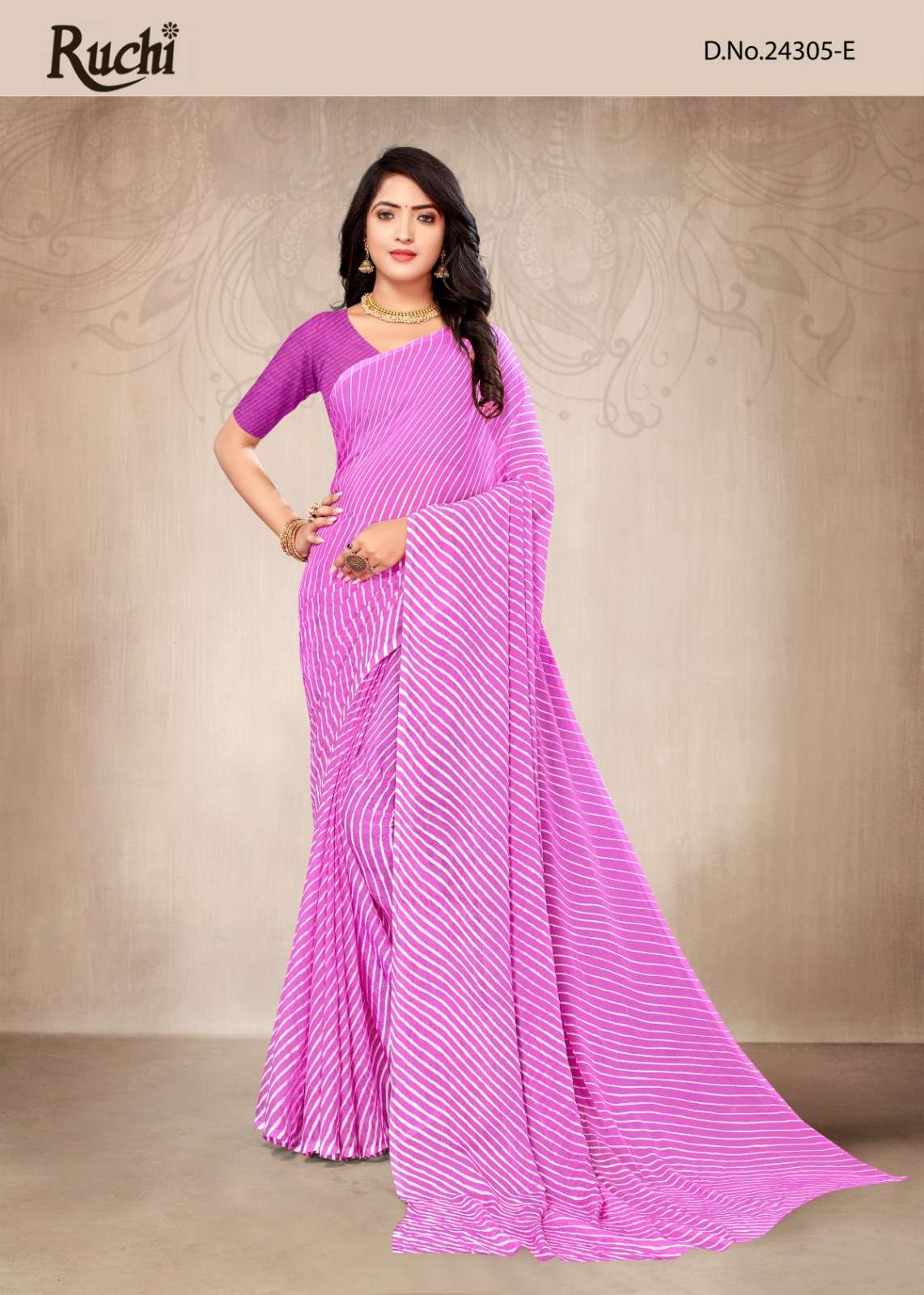 Casual Wear Border Printed Chiffon Saree, With blouse piece at Rs 670 in  Bengaluru