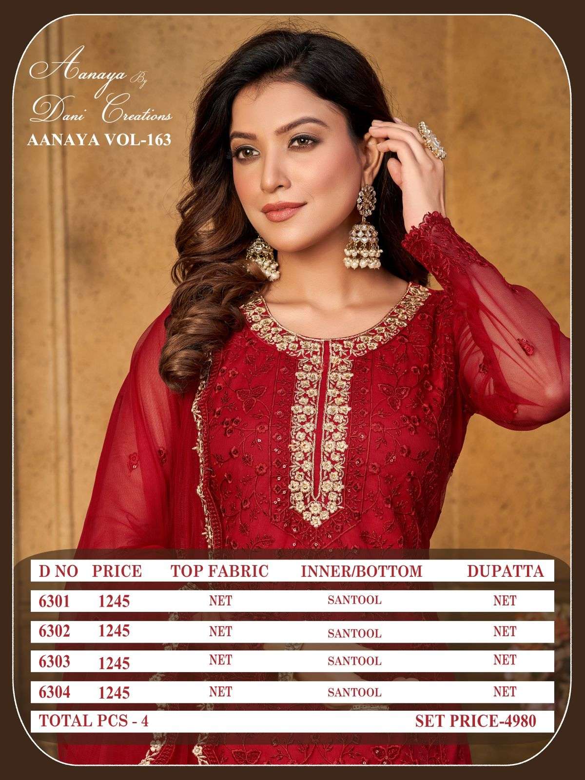 Aanaya Vol-163 By Twisha 6301 To 6304 Series Beautiful Festive Suits Colorful Stylish Fancy Casual Wear & Ethnic Wear Net Dresses At Wholesale Price