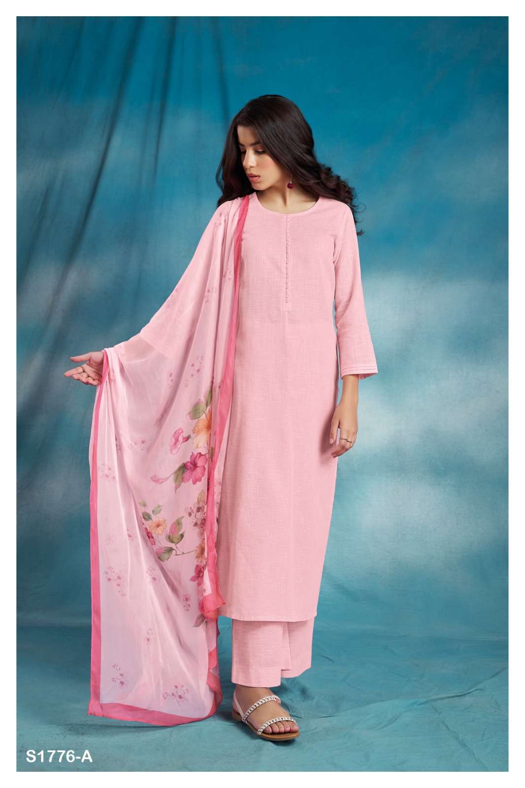 Ora-1776 By Ganga Fashion 1776-A To 1776-D Series Beautiful Stylish Festive Suits Fancy Colorful Casual Wear & Ethnic Wear & Ready To Wear Cotton Linen Dresses At Wholesale Price
