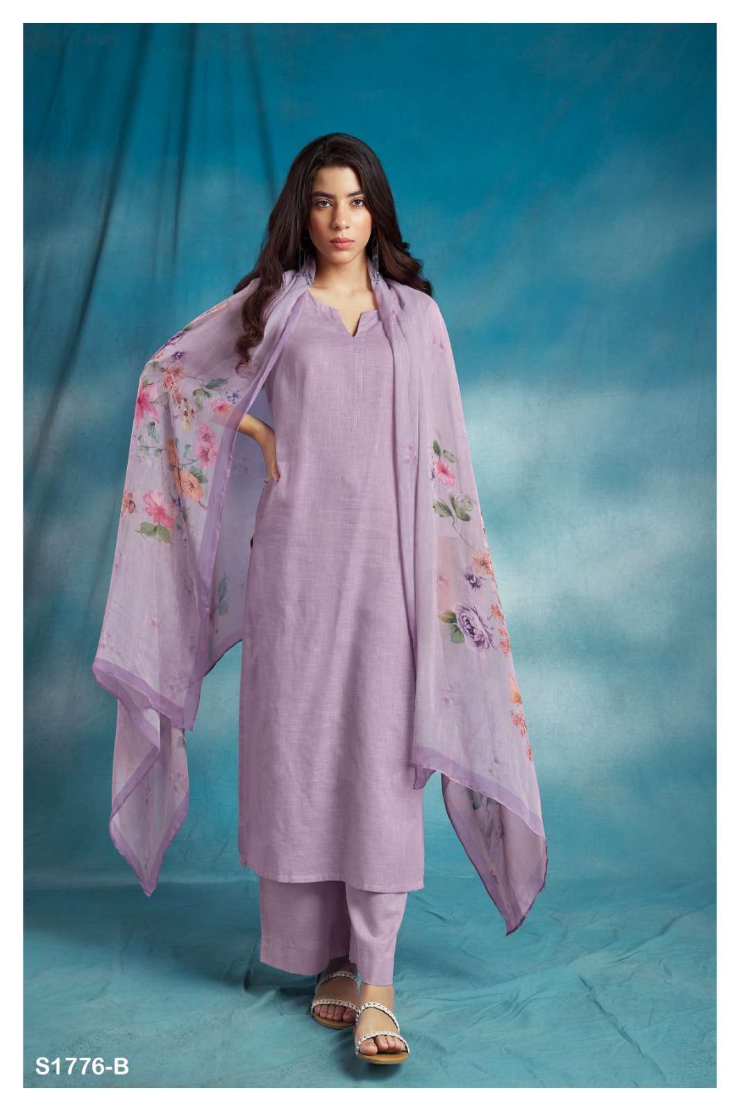 Ora-1776 By Ganga Fashion 1776-A To 1776-D Series Beautiful Stylish Festive Suits Fancy Colorful Casual Wear & Ethnic Wear & Ready To Wear Cotton Linen Dresses At Wholesale Price