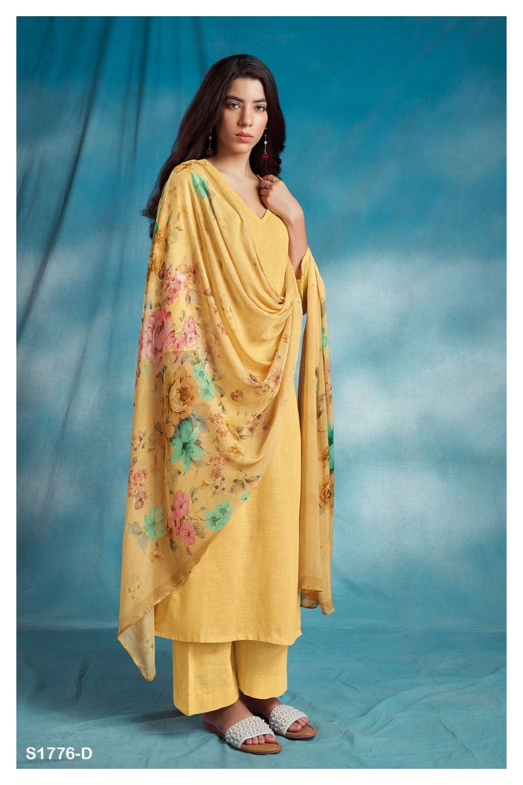Ora-1776 By Ganga Fashion 1776-A To 1776-D Series Beautiful Stylish Festive Suits Fancy Colorful Casual Wear & Ethnic Wear & Ready To Wear Cotton Linen Dresses At Wholesale Price