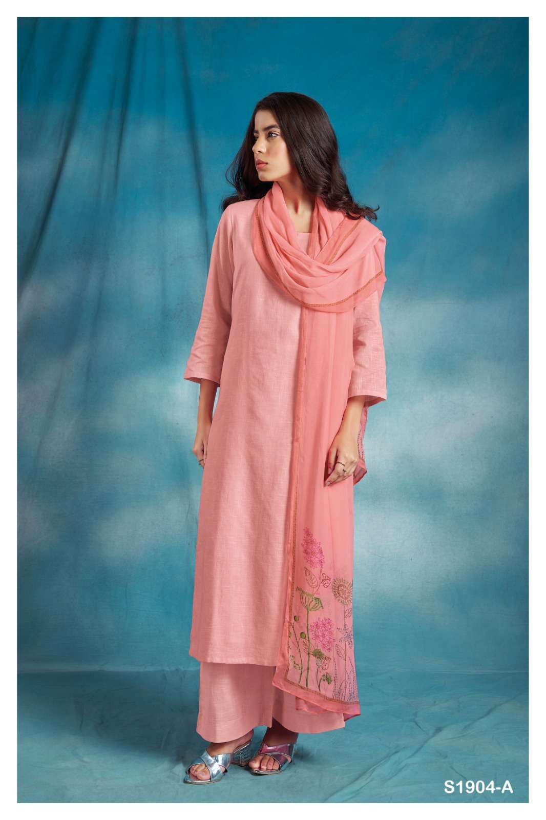 Ora-1904 By Ganga Fashion 1904-A To 1904-D Series Beautiful Stylish Festive Suits Fancy Colorful Casual Wear & Ethnic Wear & Ready To Wear Cotton Linen Dresses At Wholesale Price