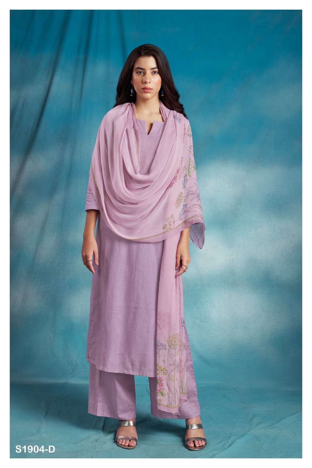 Ora-1904 By Ganga Fashion 1904-A To 1904-D Series Beautiful Stylish Festive Suits Fancy Colorful Casual Wear & Ethnic Wear & Ready To Wear Cotton Linen Dresses At Wholesale Price