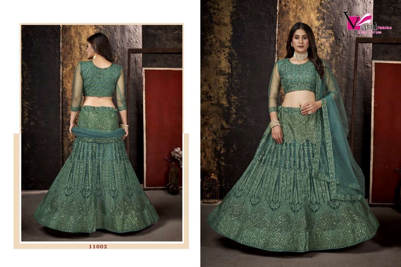 Zeeya Rangrezz By Varni Fabrics 11001 To 11004 Series Wedding Wear Collection Beautiful Stylish Colorful Fancy Party Wear & Occasional Wear Premium Net Lehengas At Wholesale Price