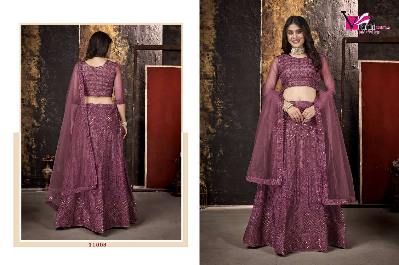 Zeeya Rangrezz By Varni Fabrics 11001 To 11004 Series Wedding Wear Collection Beautiful Stylish Colorful Fancy Party Wear & Occasional Wear Premium Net Lehengas At Wholesale Price