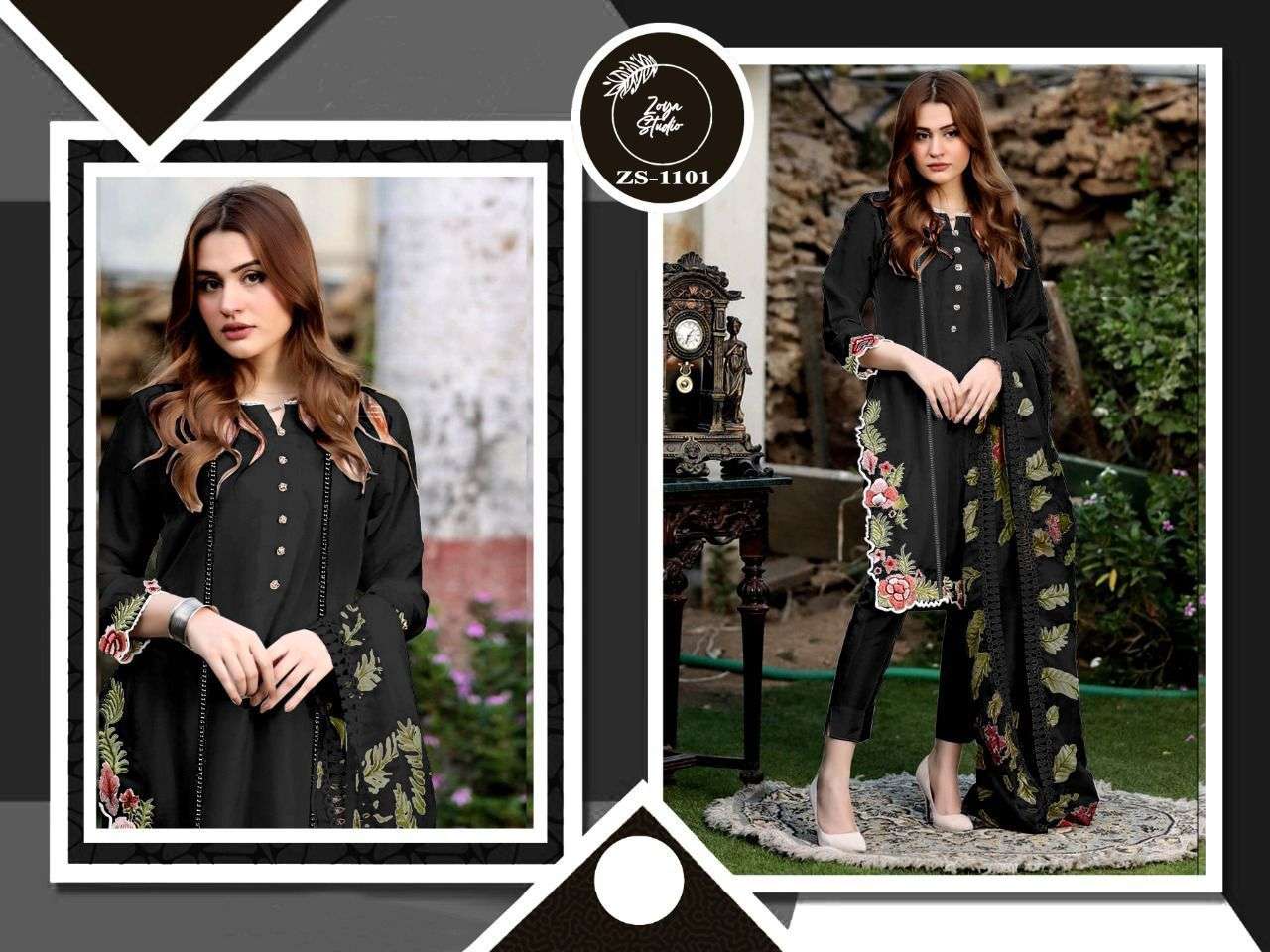 Zoya 1101 Colours By Zoya 1101-A To 1101-B Series Beautiful Stylish Pakistani Suits Fancy Colorful Casual Wear & Ethnic Wear & Ready To Wear Pure Georgette Embroidered Dresses At Wholesale Price