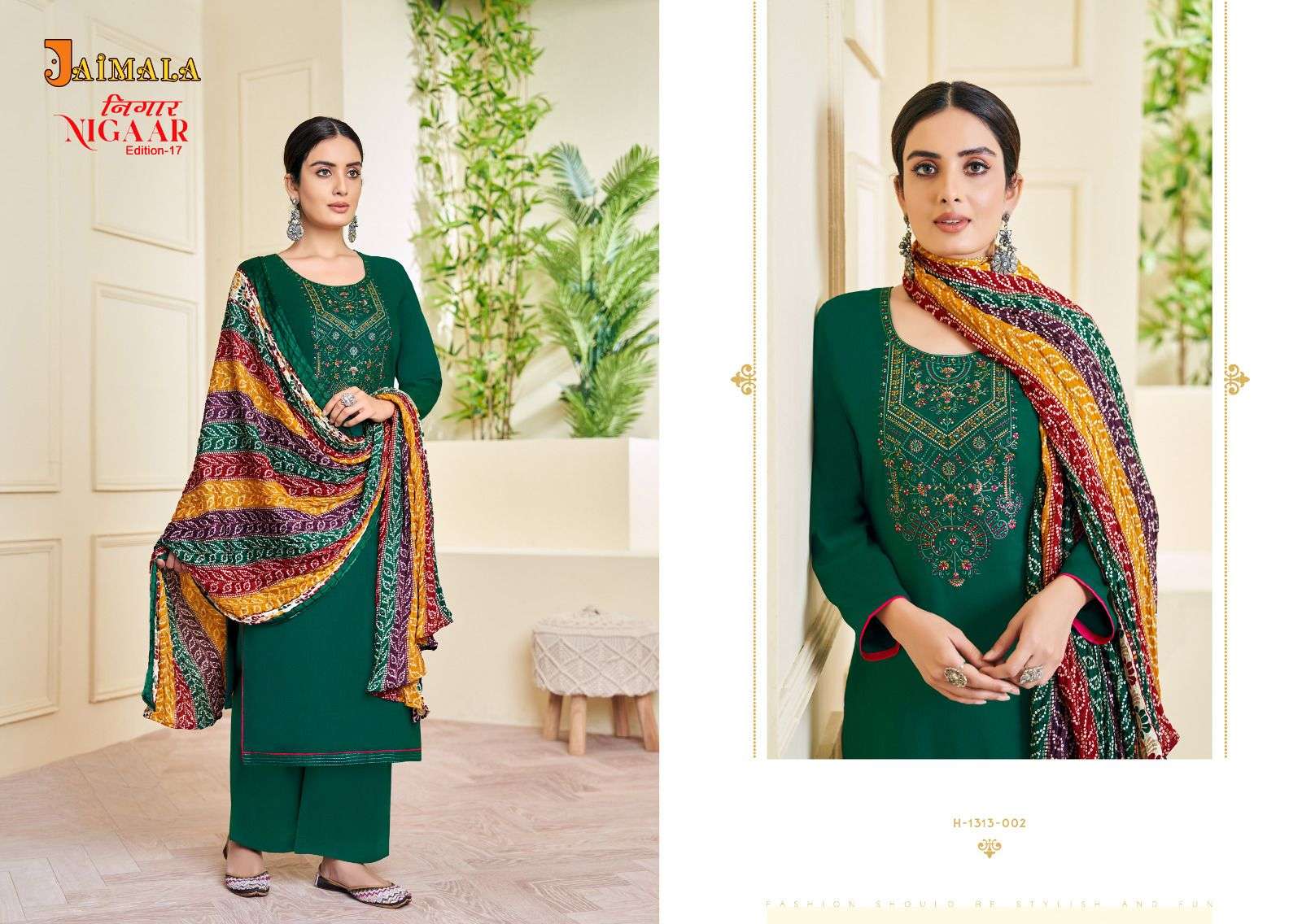 Nigaar Vol-17 By Jaimala 1313-001 To 1313-008 Series Beautiful Festive Suits Colorful Stylish Fancy Casual Wear & Ethnic Wear Pure Rayon Slub Embroidered Dresses At Wholesale Price