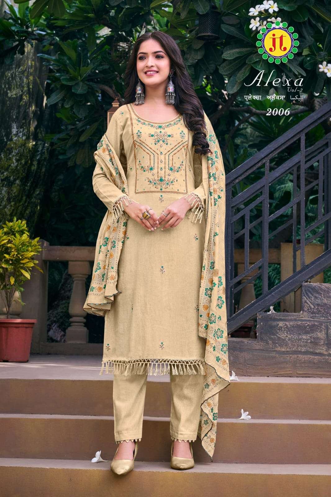 Alexa Vol-2 By JT 2001 To 2008 Series Beautiful Suits Colorful Stylish Fancy Casual Wear & Ethnic Wear Pure Cotton Dresses At Wholesale Price