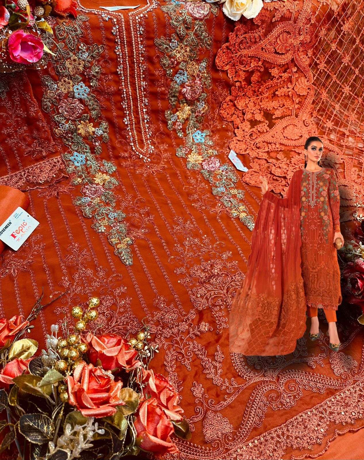 Fepic Hit Design 1528 By Fepic Beautiful Pakistani Suits Colorful Stylish Fancy Casual Wear & Ethnic Wear Georgette Embroidered Dresses At Wholesale Price