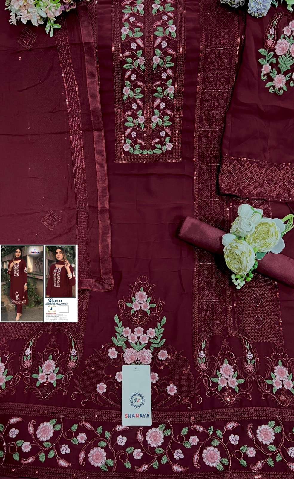 Rose S-4 Wedding Collection Vol-3 By Shanaya Fashion J To L Series Pakistani Suits Beautiful Fancy Colorful Stylish Party Wear & Occasional Wear Faux Georgette With Embroidery Dresses At Wholesale Price