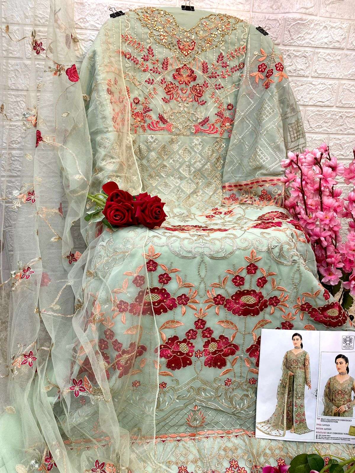 Mushq 245 Series By Mushq 245 To 248 Series Designer Festive Pakistani Suits Collection Beautiful Stylish Fancy Colorful Party Wear & Occasional Wear Faux Georgette With Embroidered Dresses At Wholesale Price