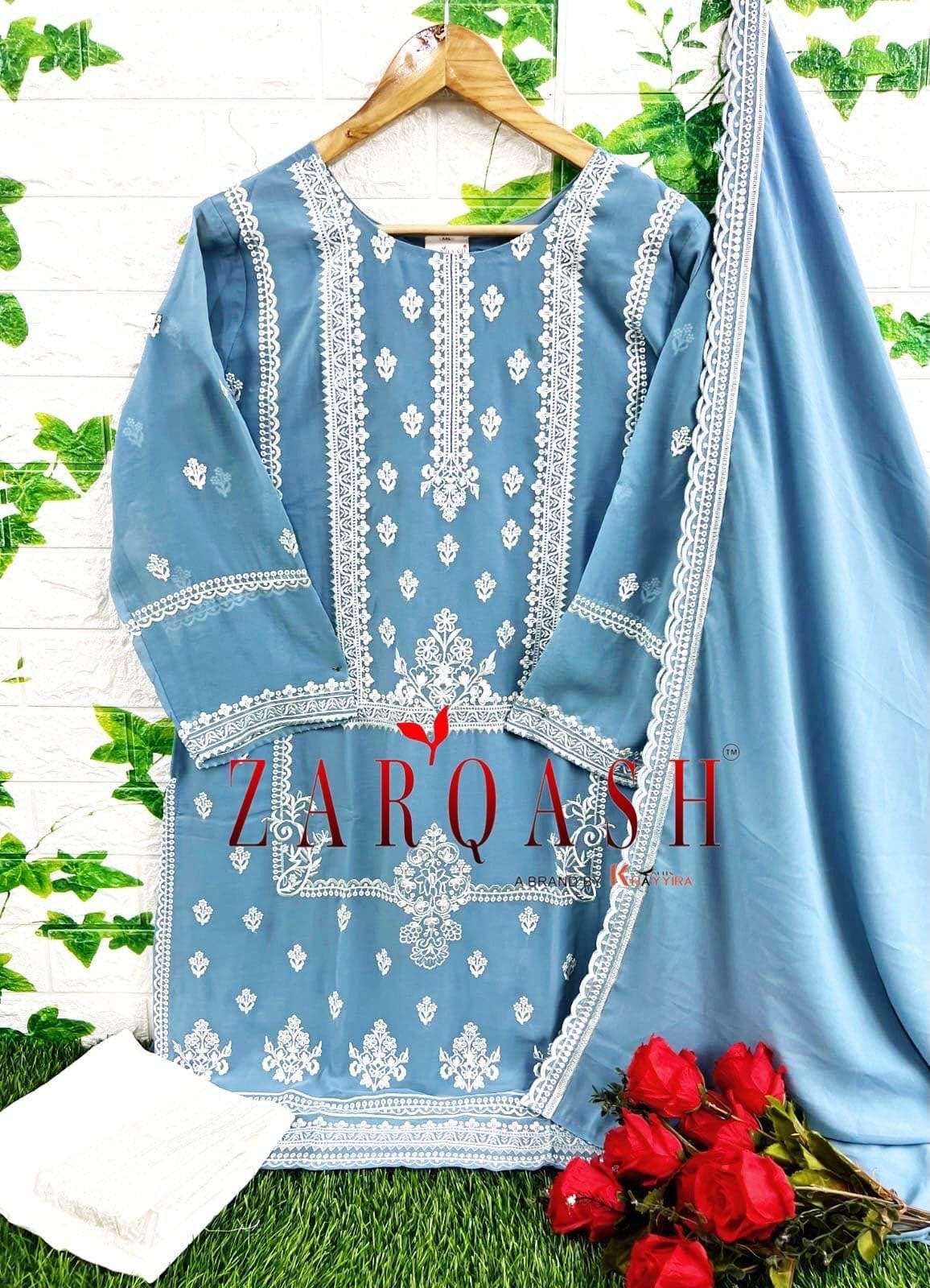 Zarqash Hit Design Z-144 Colours By Zarqash Z-144-A To Z-144-D Series Beautiful Pakistani Suits Colorful Stylish Fancy Casual Wear & Ethnic Wear Heavy Georgette Dresses At Wholesale Price