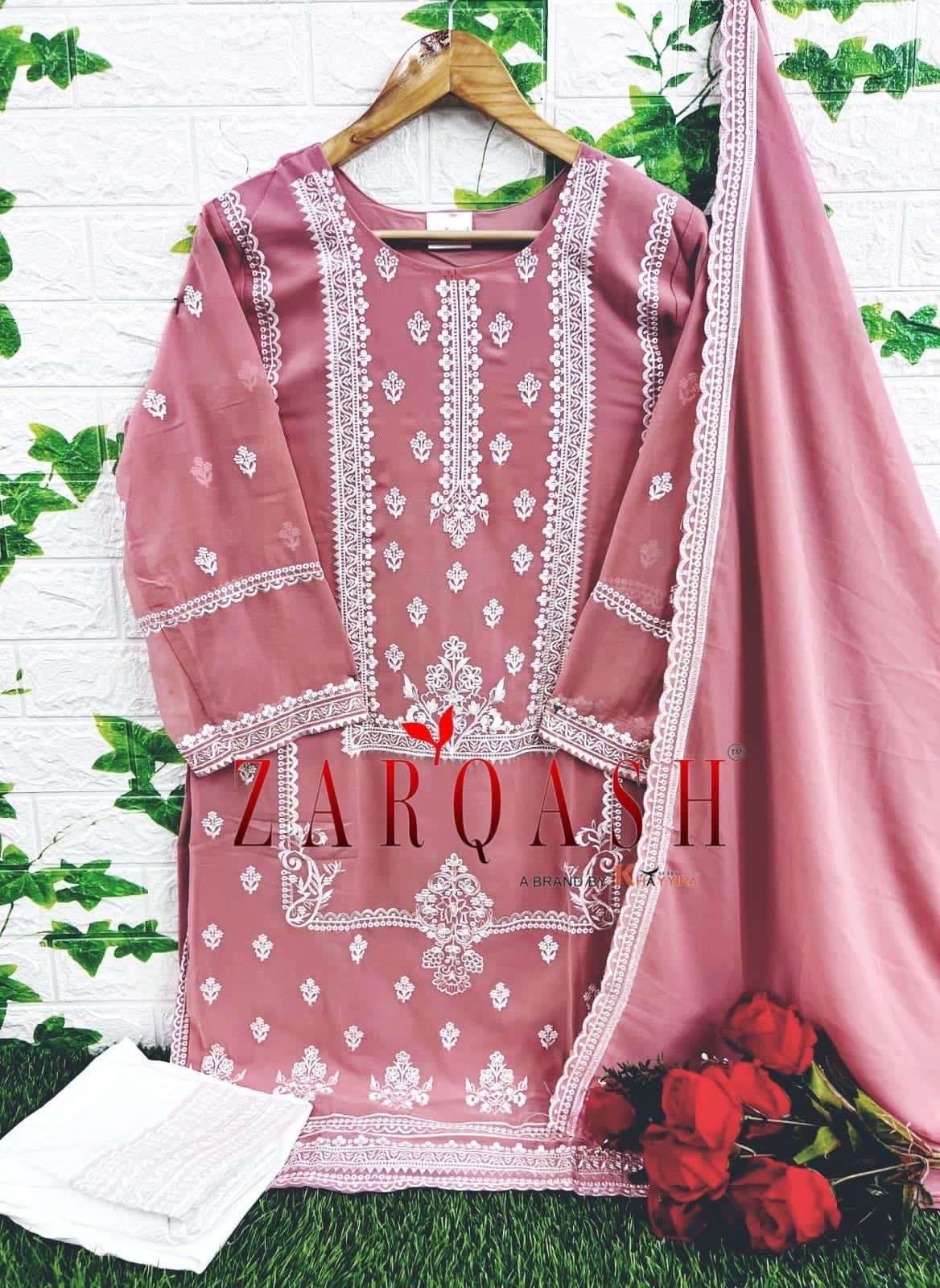 Zarqash Hit Design Z-144 Colours By Zarqash Z-144-A To Z-144-D Series Beautiful Pakistani Suits Colorful Stylish Fancy Casual Wear & Ethnic Wear Heavy Georgette Dresses At Wholesale Price