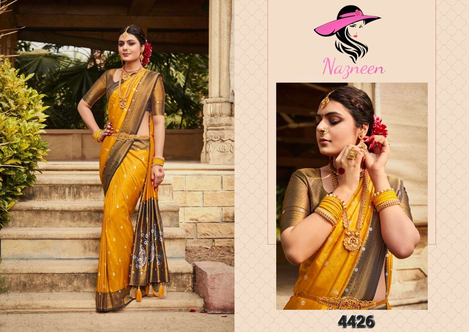 Kalyani By Nazneen 4423 To 4433 Series Indian Traditional Wear Collection Beautiful Stylish Fancy Colorful Party Wear & Occasional Wear Kanjivaram Silk Sarees At Wholesale Price