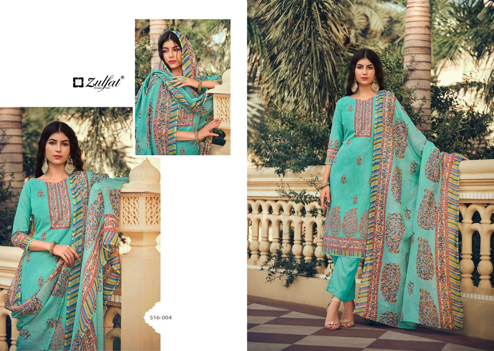 Meera By Zulfat 516-001 To 516-010 Series Beautiful Stylish Festive Suits Fancy Colorful Casual Wear & Ethnic Wear & Ready To Wear Pure Cotton With Embroidery Dresses At Wholesale Price