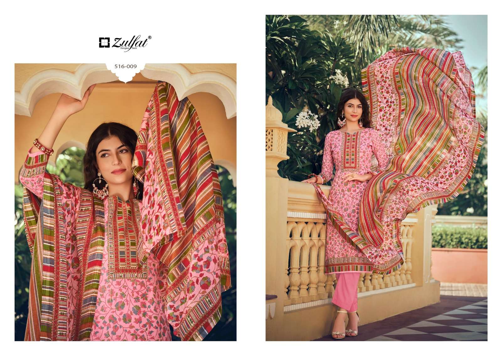 Meera By Zulfat 516-001 To 516-010 Series Beautiful Stylish Festive Suits Fancy Colorful Casual Wear & Ethnic Wear & Ready To Wear Pure Cotton With Embroidery Dresses At Wholesale Price