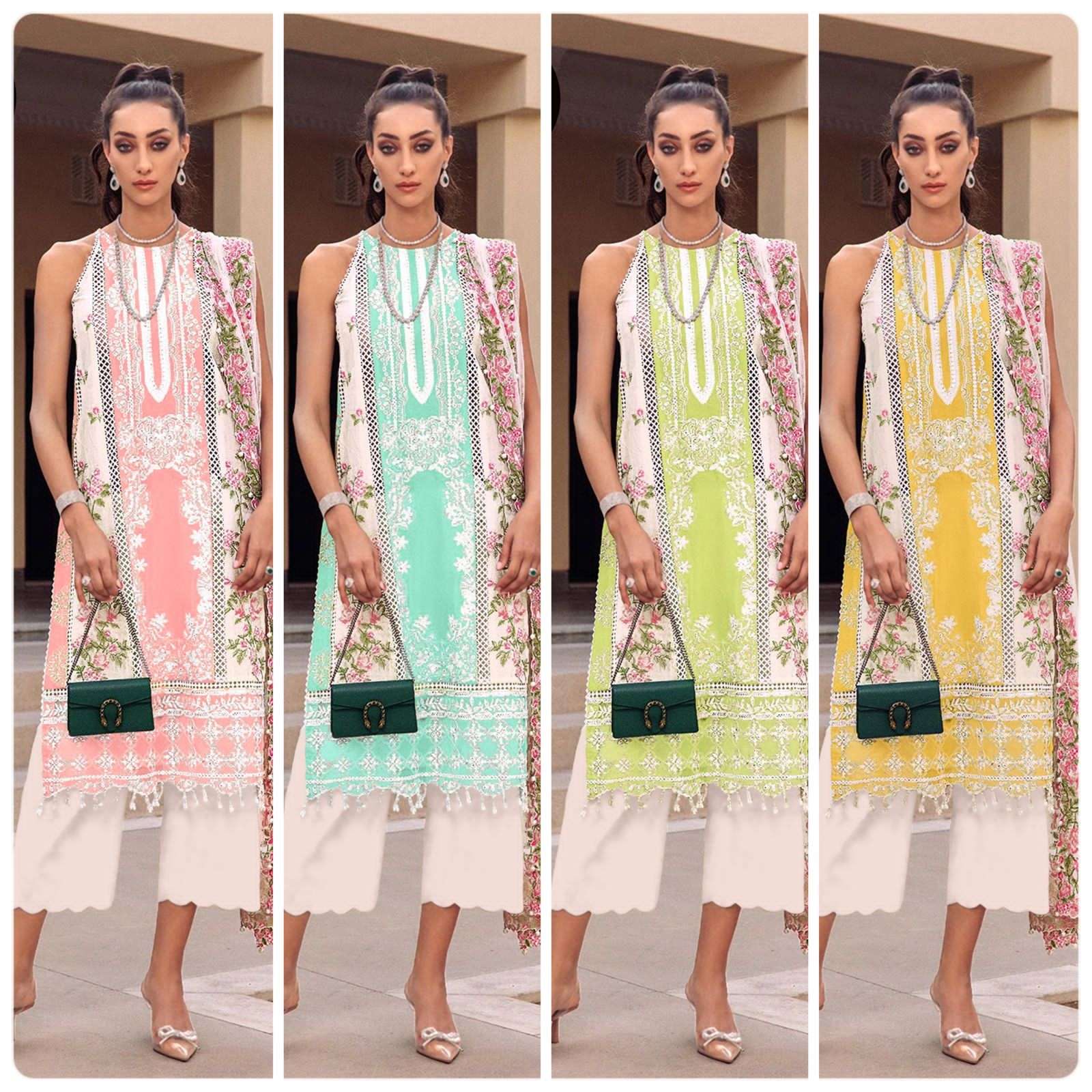 Rubaab 101 Colours By Fashid Wholesale 101-A To 101-D Series Beautiful Stylish Pakistani Suits Fancy Colorful Casual Wear & Ethnic Wear & Ready To Wear Pure Cambric Cotton With Embroidery Dresses At Wholesale Price