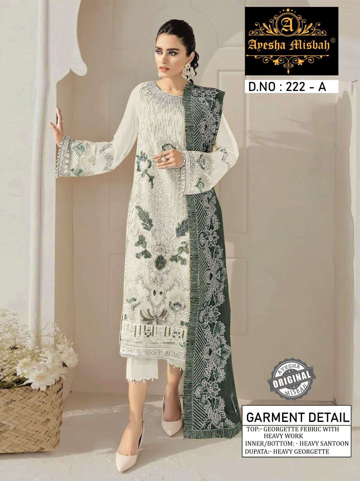 Ayesha Misbah 222 Colours By Fashid Wholesale 222-A To 222-F Series Beautiful Winter Collection Pakistani Suits Stylish Fancy Colorful Casual Wear & Ethnic Wear Heavy Georgette Embroidery Dresses At Wholesale Price
