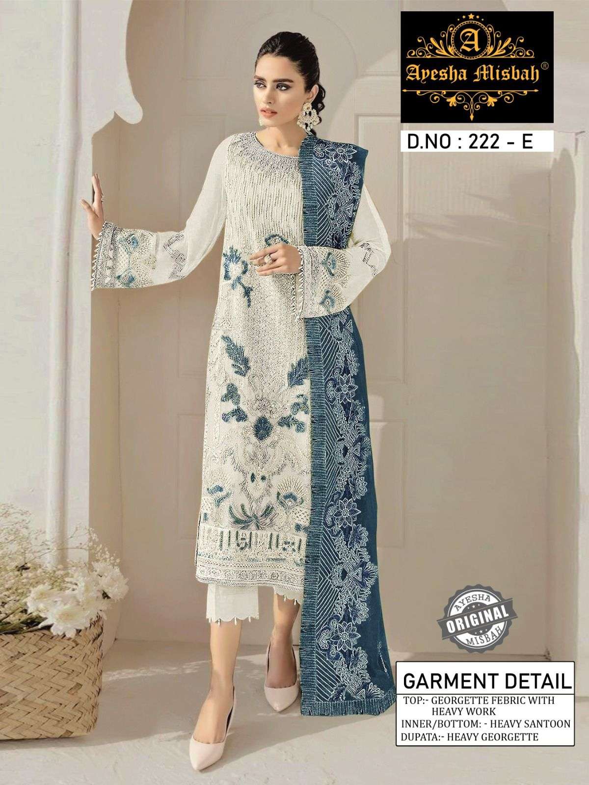 Ayesha Misbah 222 Colours By Fashid Wholesale 222-A To 222-F Series Beautiful Winter Collection Pakistani Suits Stylish Fancy Colorful Casual Wear & Ethnic Wear Heavy Georgette Embroidery Dresses At Wholesale Price