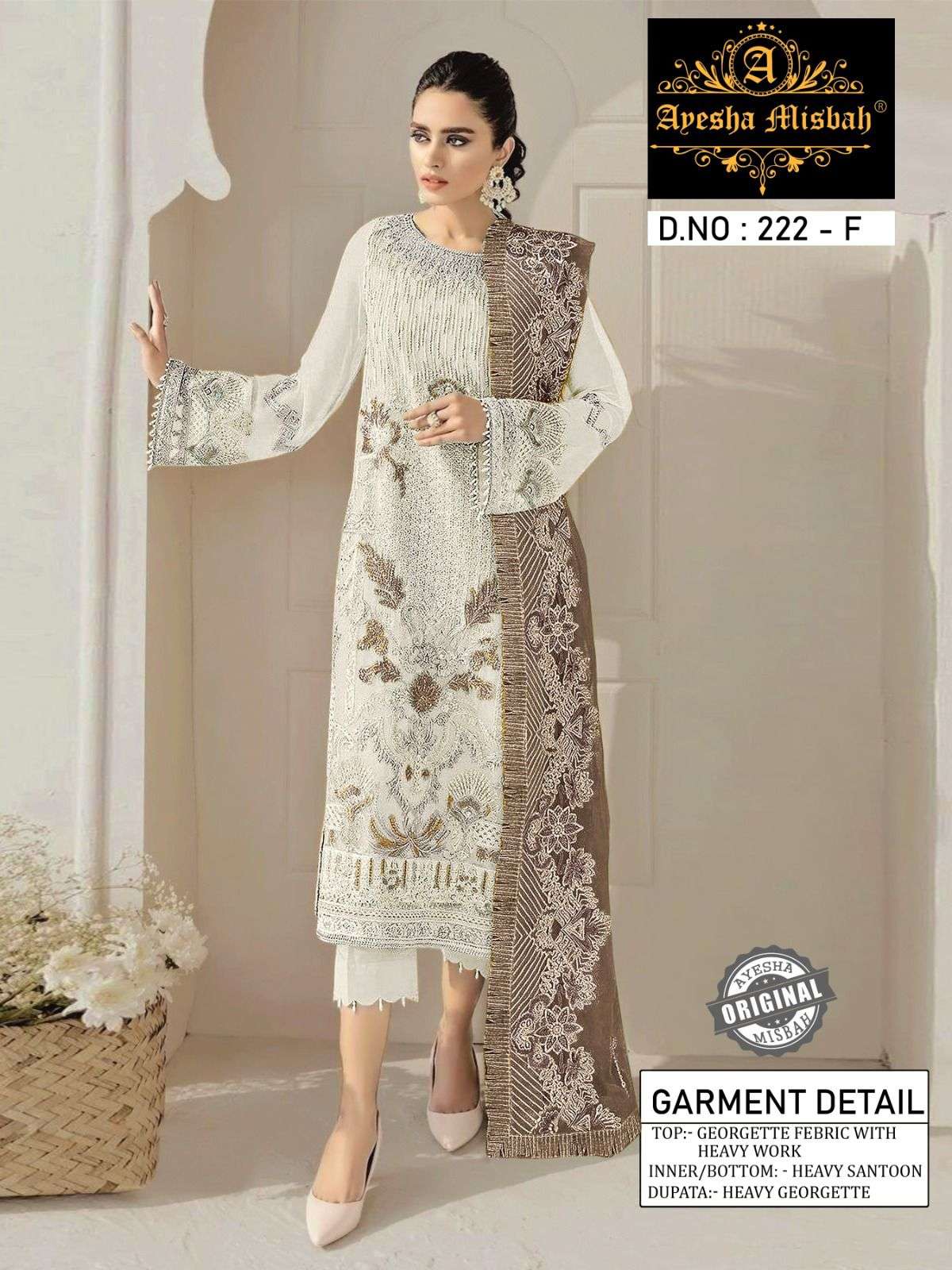 Ayesha Misbah 222 Colours By Fashid Wholesale 222-A To 222-F Series Beautiful Winter Collection Pakistani Suits Stylish Fancy Colorful Casual Wear & Ethnic Wear Heavy Georgette Embroidery Dresses At Wholesale Price
