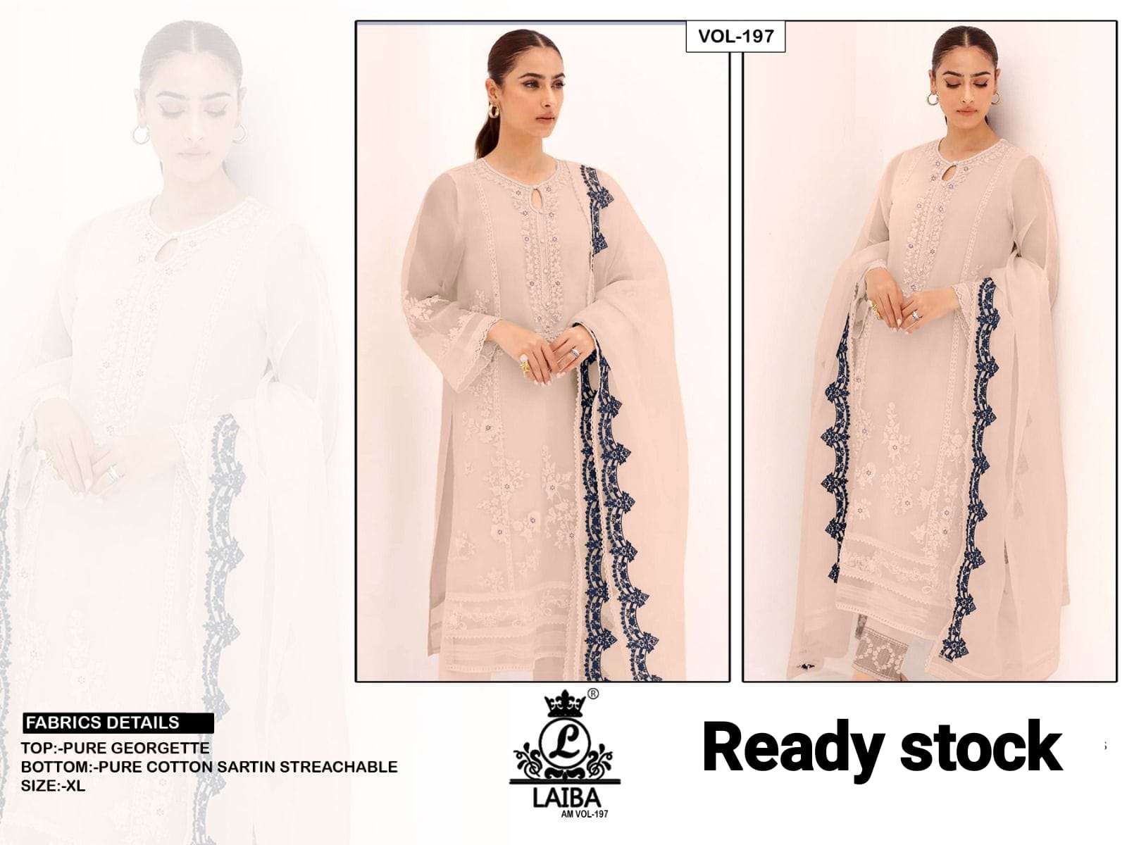 Am Vol-197 By Laiba Beautiful Pakistani Suits Stylish Colorful Fancy Casual Wear & Ethnic Wear Pure Georgette Embroidered Dresses At Wholesale Price