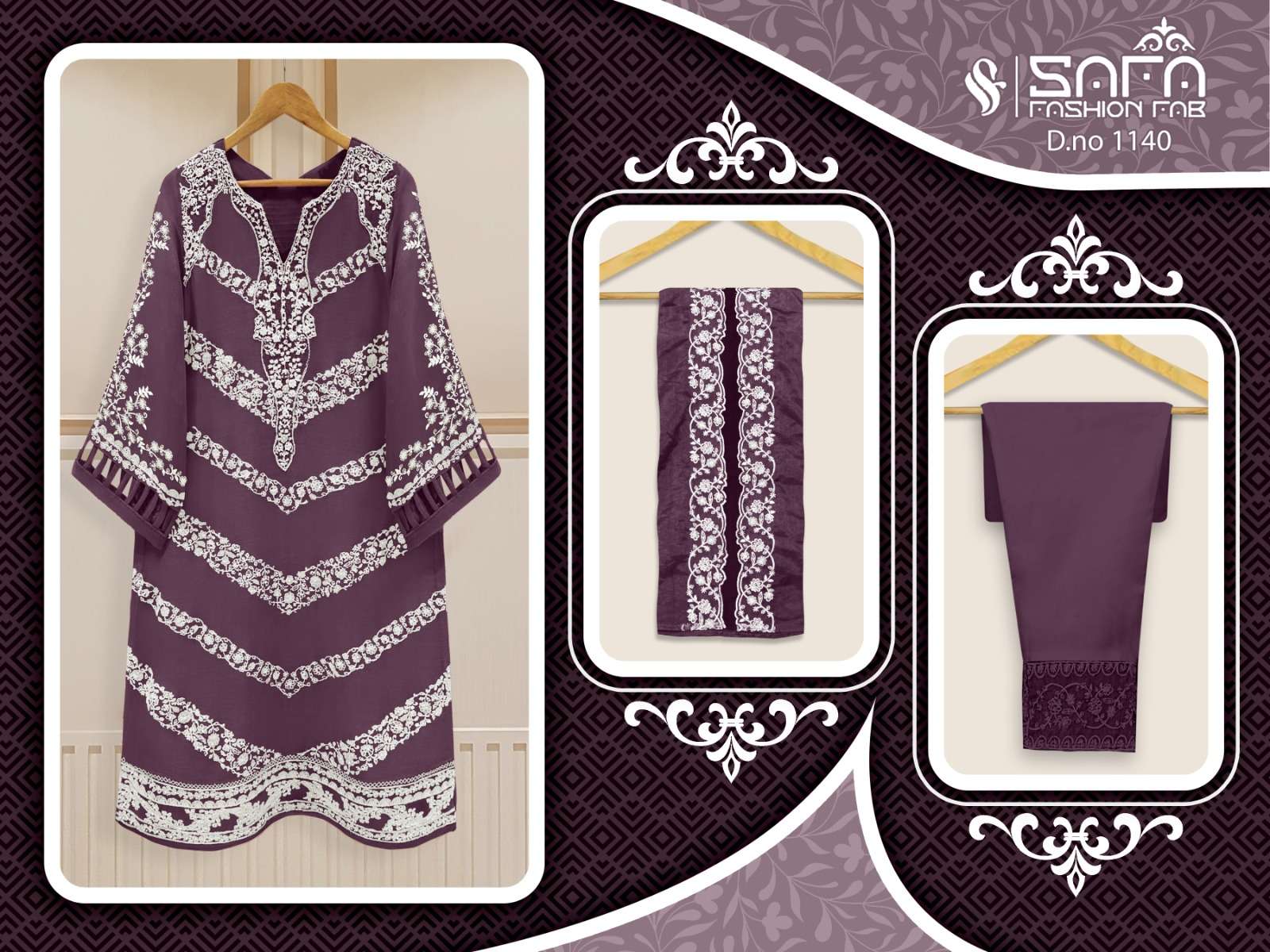 Safa 1140 Colours By Safa Fashion 1140-A To 1140-C Series Beautiful Festive Suits Colorful Stylish Fancy Casual Wear & Ethnic Wear Heavy Georgette Dresses At Wholesale Price