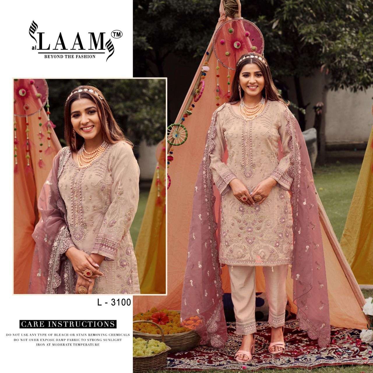 Laam Hit Design 3100 By Fashid Wholesale Beautiful Pakistani Suits Colorful Stylish Fancy Casual Wear & Ethnic Wear Organza With Work Dresses At Wholesale Price