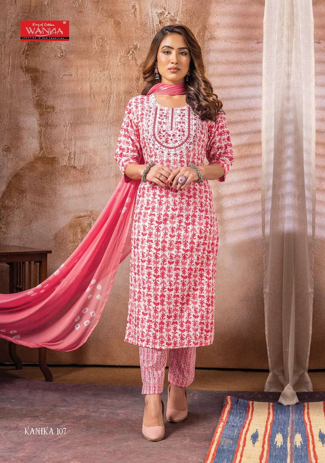 Kanika By Wanna 101 To 107 Series Beautiful Winter Collection Suits Stylish Fancy Colorful Casual Wear & Ethnic Wear Pure Cambric Cotton Dresses At Wholesale Price