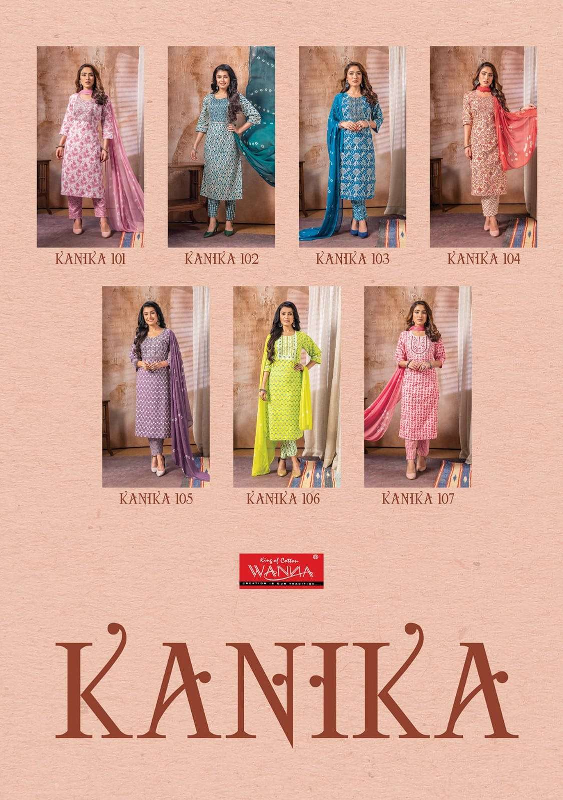 Kanika By Wanna 101 To 107 Series Beautiful Winter Collection Suits Stylish Fancy Colorful Casual Wear & Ethnic Wear Pure Cambric Cotton Dresses At Wholesale Price