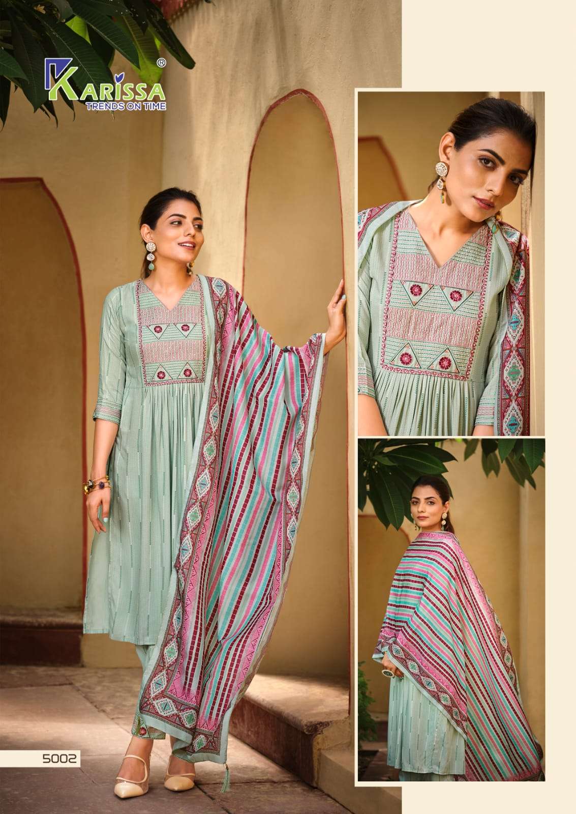 Gulmohar Vol-2 By Karissa 5001 To 5006 Series Beautiful Winter Collection Suits Stylish Fancy Colorful Casual Wear & Ethnic Wear Rayon Print Dresses At Wholesale Price