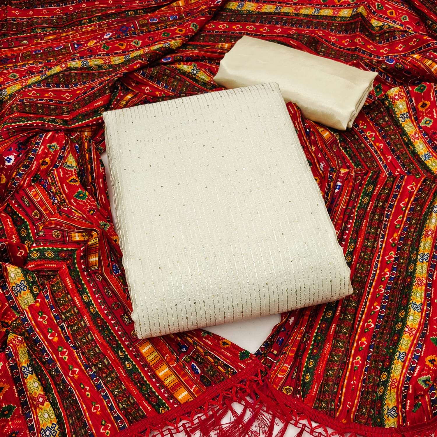 Exclusive Dress Material Vol-1033 By Fashid Wholesale 01 To 04 Series Beautiful Suits Colorful Stylish Fancy Casual Wear & Ethnic Wear Chanderi With Work Dresses At Wholesale Price